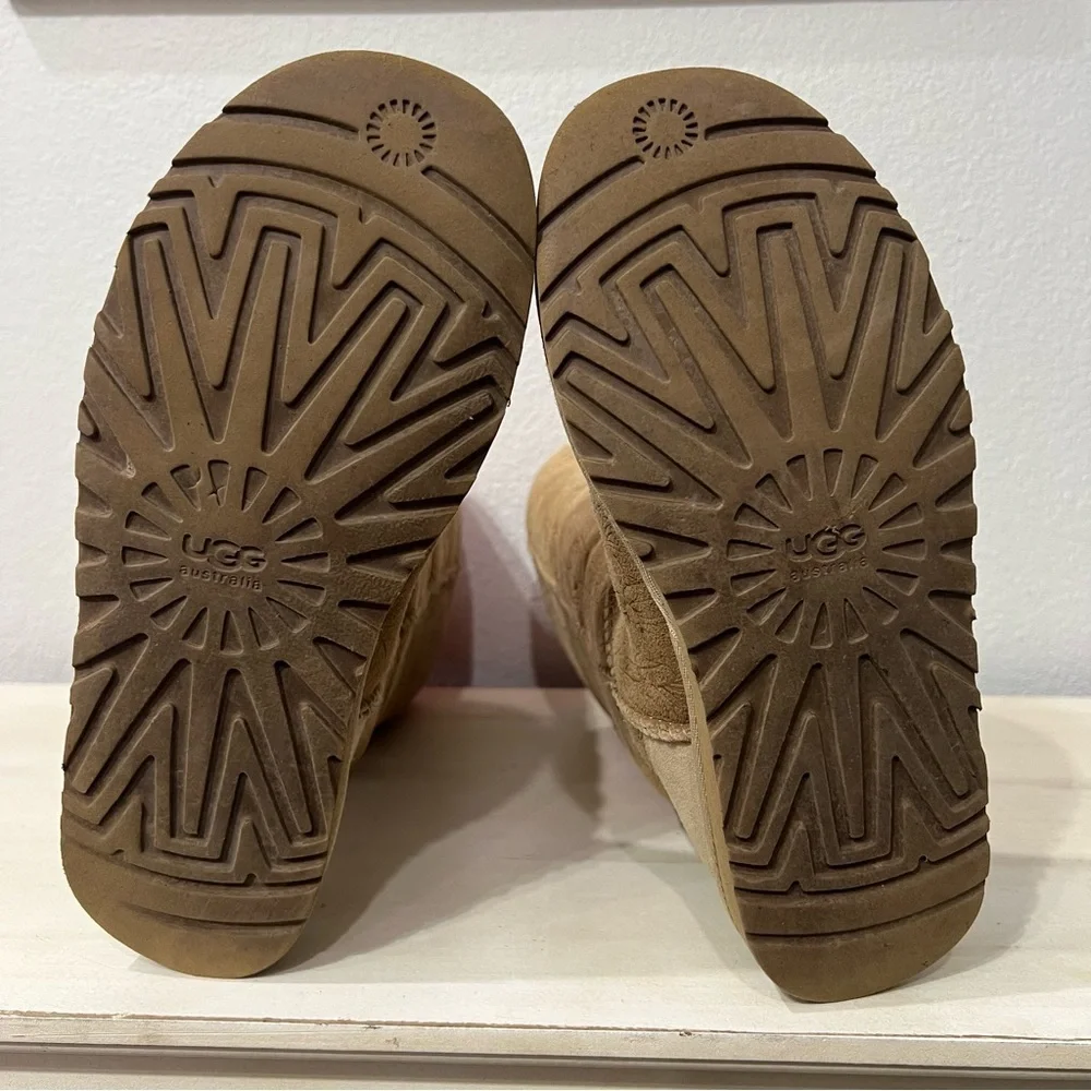 UGG Tan Winter & Rain Boots with Suede Material and Tall Design